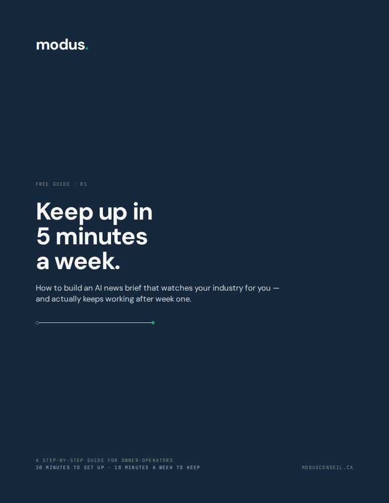 Guide cover: “Keep up in 5 minutes a week”, English edition.